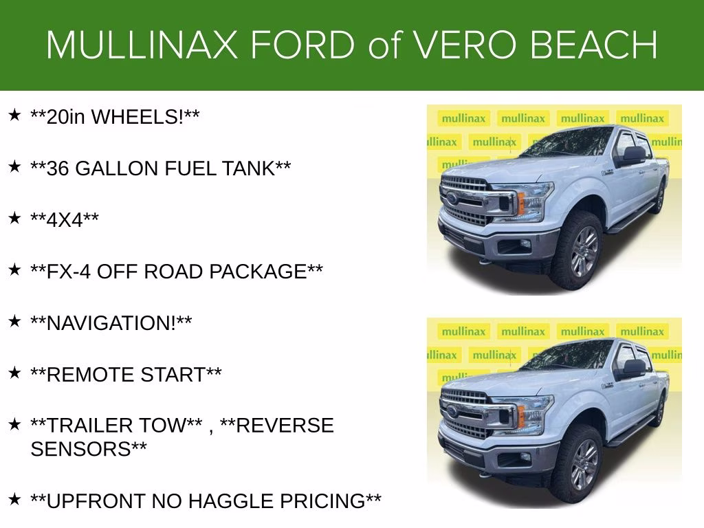 2018 Oxford White Ford F-150 XLT 4X4 Truck