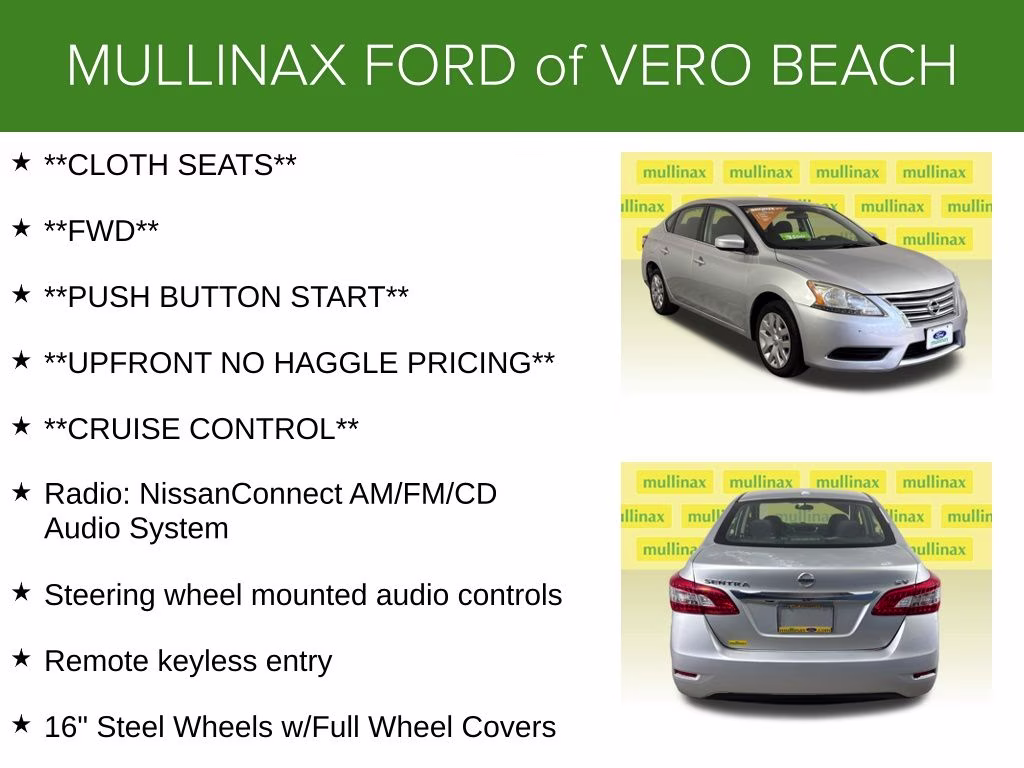 2015 Brilliant Silver Nissan Sentra SV FWD Sedan