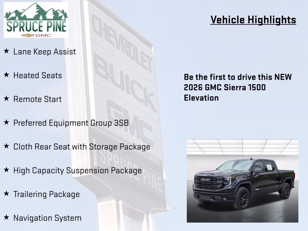 2026 Onyx Black GMC Sierra 1500 Elevation 4X4 Truck