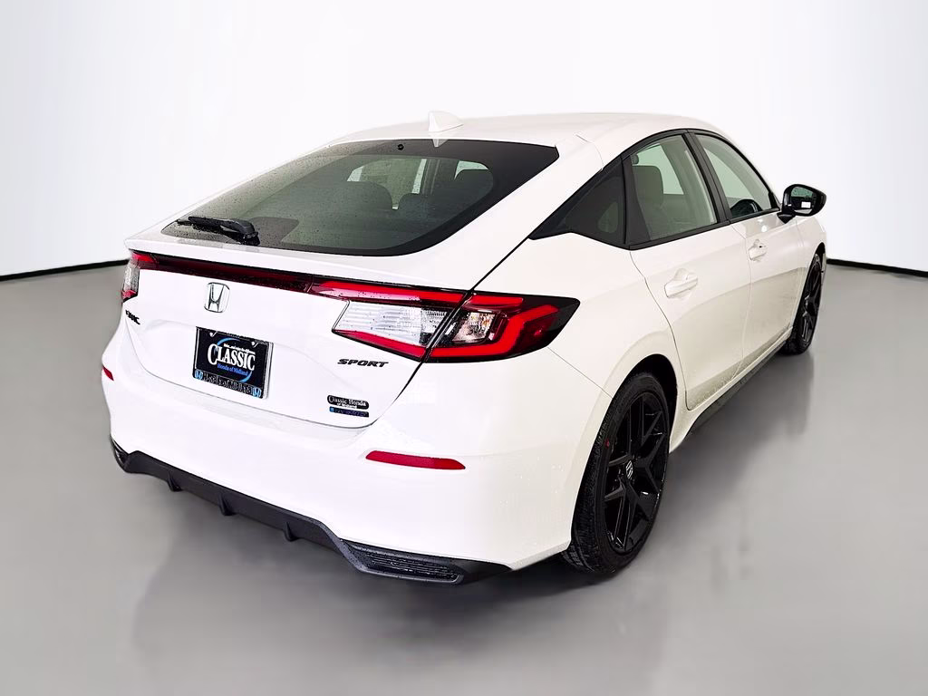 2026 Platinum White Pearl Honda Civic Hybrid Sport FWD Hatchback
