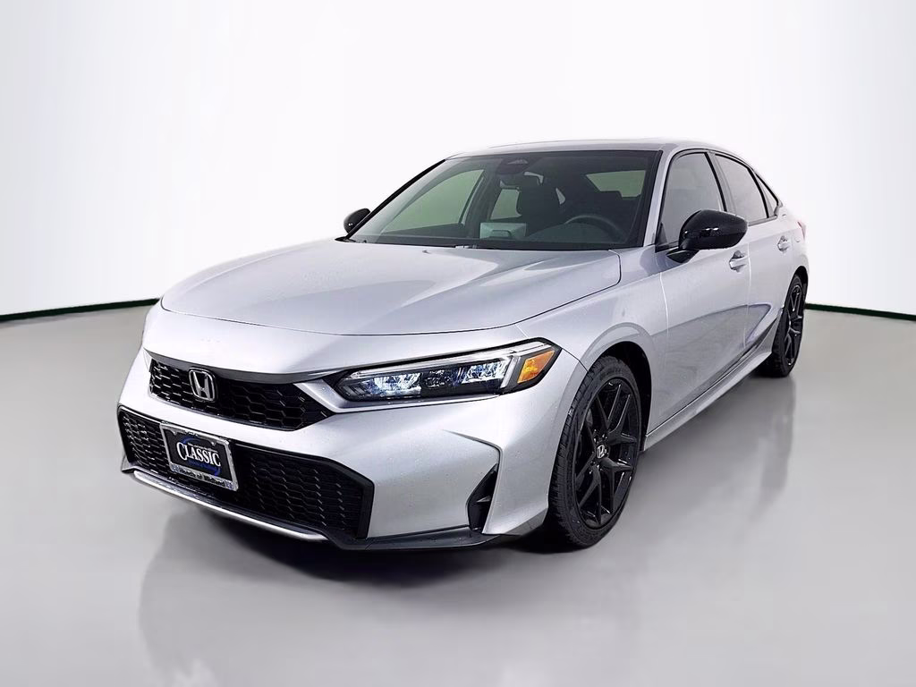 2026 Solar Silver Metallic Honda Civic Hybrid Sport FWD Sedan