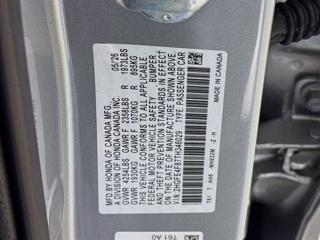 2026 Solar Silver Metallic Honda Civic Hybrid Sport FWD Sedan