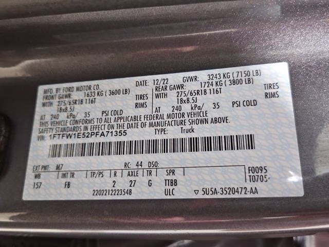 2023 Carbonized Gray Metallic Ford F-150 XLT 4X4 Truck