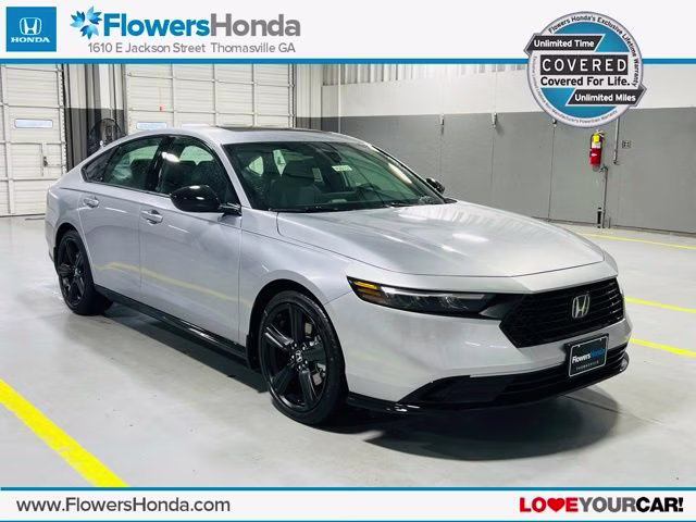 2026 Solar Silver Metallic Honda Accord Hybrid Sport-L Sedan