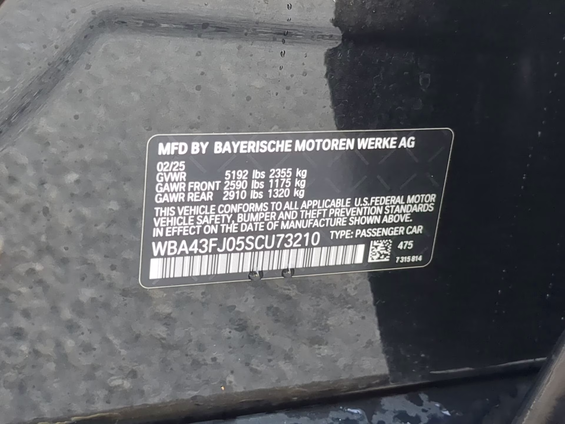 2025 Black Sapphire Metallic BMW 5 Series 530i RWD Sedan
