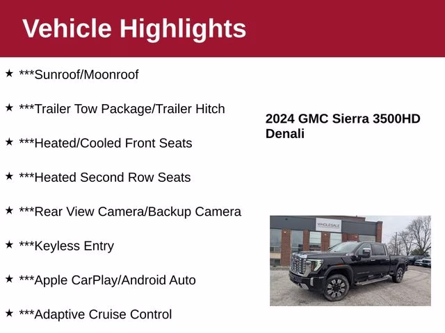 2024 Onyx Black GMC Sierra 3500HD Denali 4X4 Truck