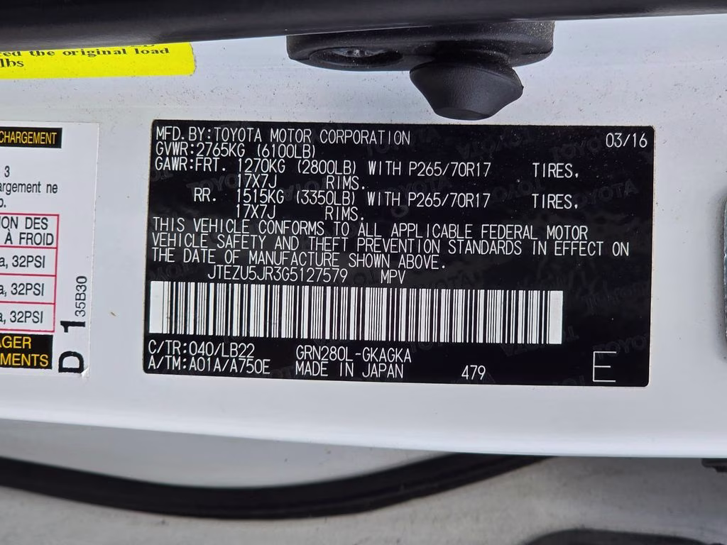 2016 Super White Toyota 4Runner SR5 Premium RWD SUV