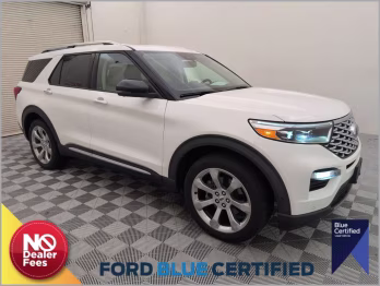 2020 Star White Metallic Tri-Coat Ford Explorer Platinum 4X4 SUV