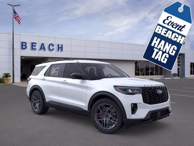 2026 White Metallic Ford Explorer ST-Line RWD SUV