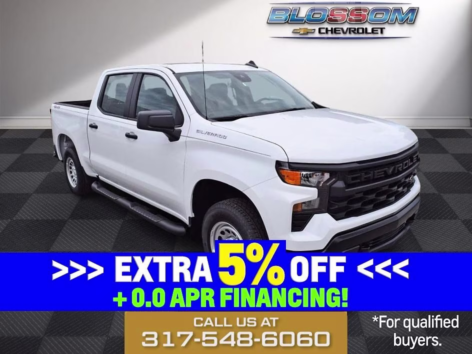 2026 Summit White Chevrolet Silverado 1500 WT 4X4 Truck