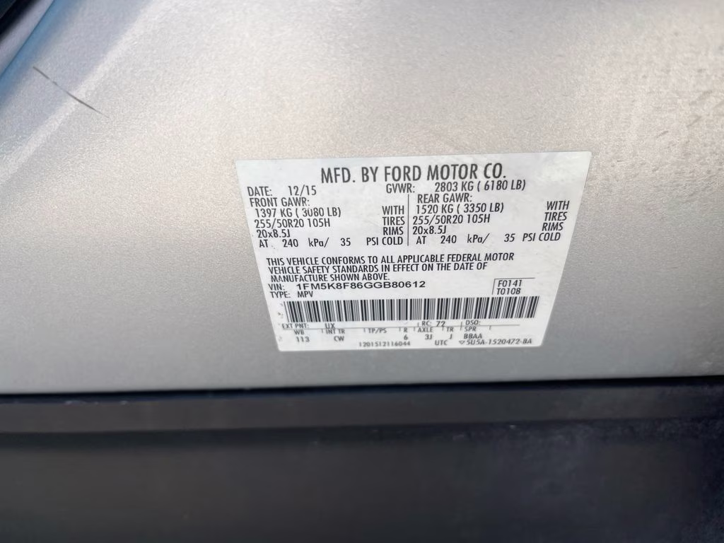 2016 Ingot Silver Ford Explorer Limited 4X4 SUV