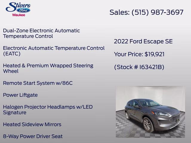 2022 Gray Metallic Ford Escape SE AWD SUV