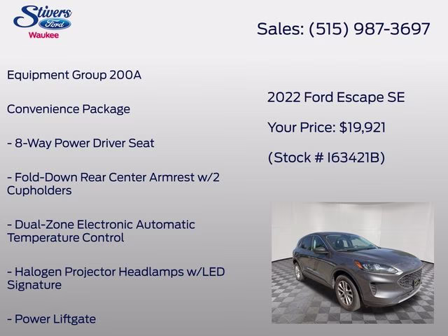 2022 Gray Metallic Ford Escape SE AWD SUV