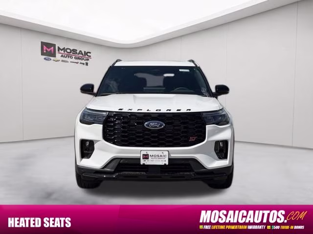 2026 Star White Metallic Tri-Coat Ford Explorer ST 4X4 SUV