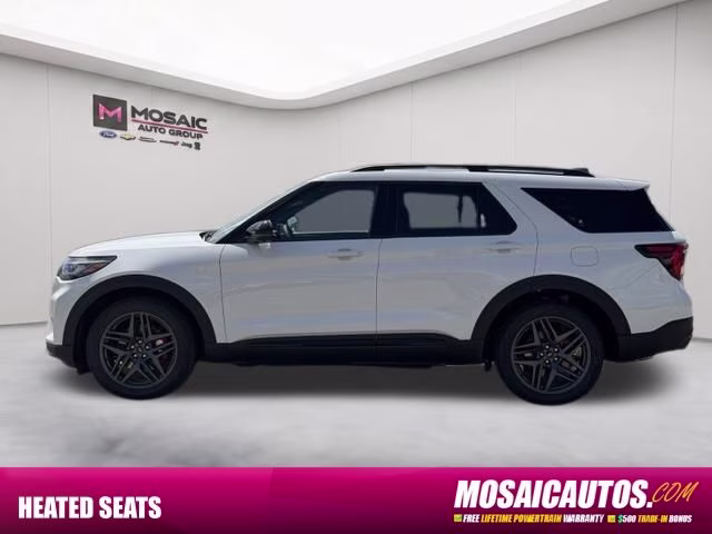 2026 Star White Metallic Tri-Coat Ford Explorer ST 4X4 SUV