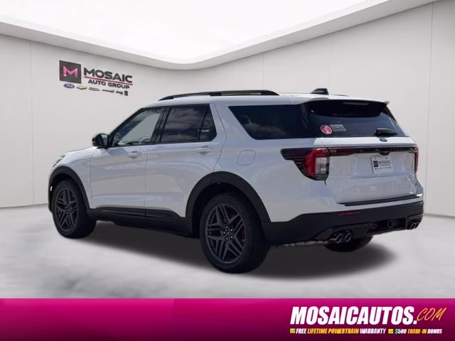 2026 Star White Metallic Tri-Coat Ford Explorer ST 4X4 SUV