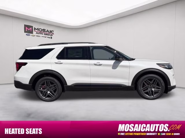 2026 Star White Metallic Tri-Coat Ford Explorer ST 4X4 SUV