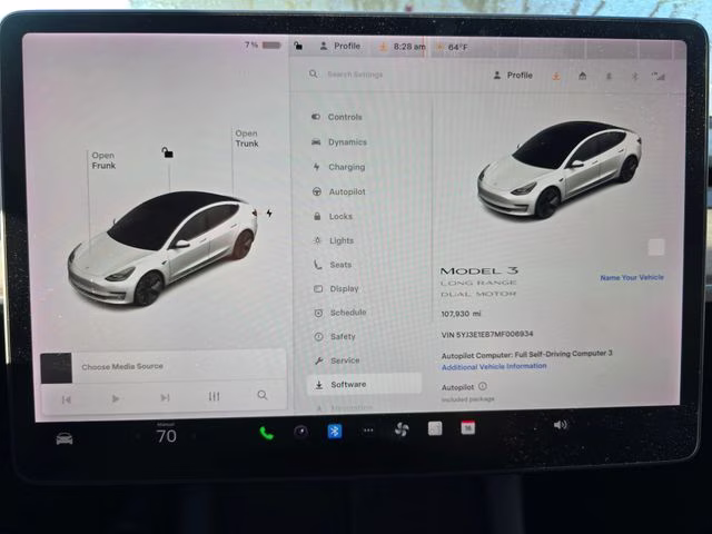 2021 White Tesla Model 3 Long Range AWD Sedan