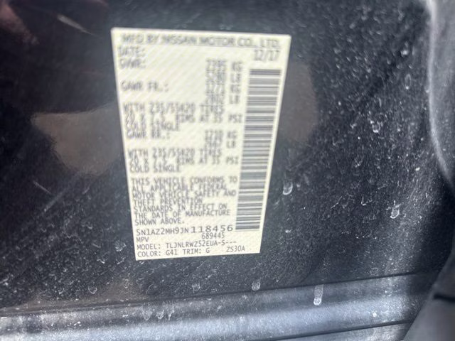 2018 Magnetic Black Metallic Nissan Murano SL AWD SUV