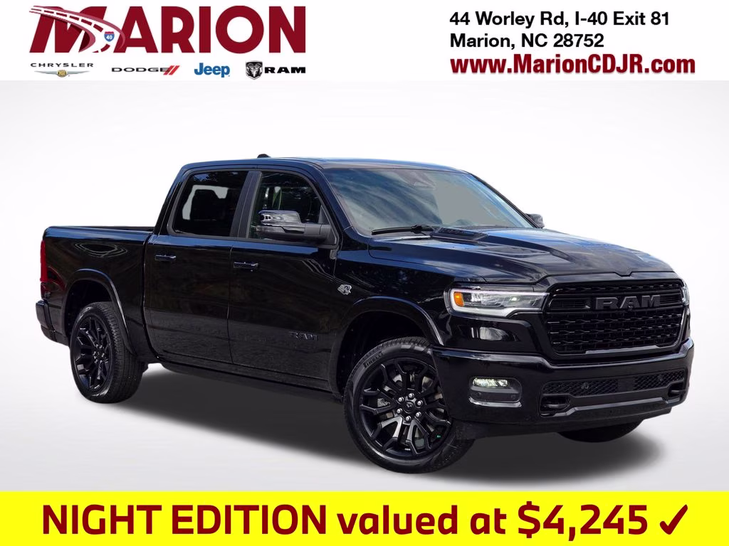2026 Diamond Black Crystal Pearlcoat Ram 1500 Limited 4X4 Truck