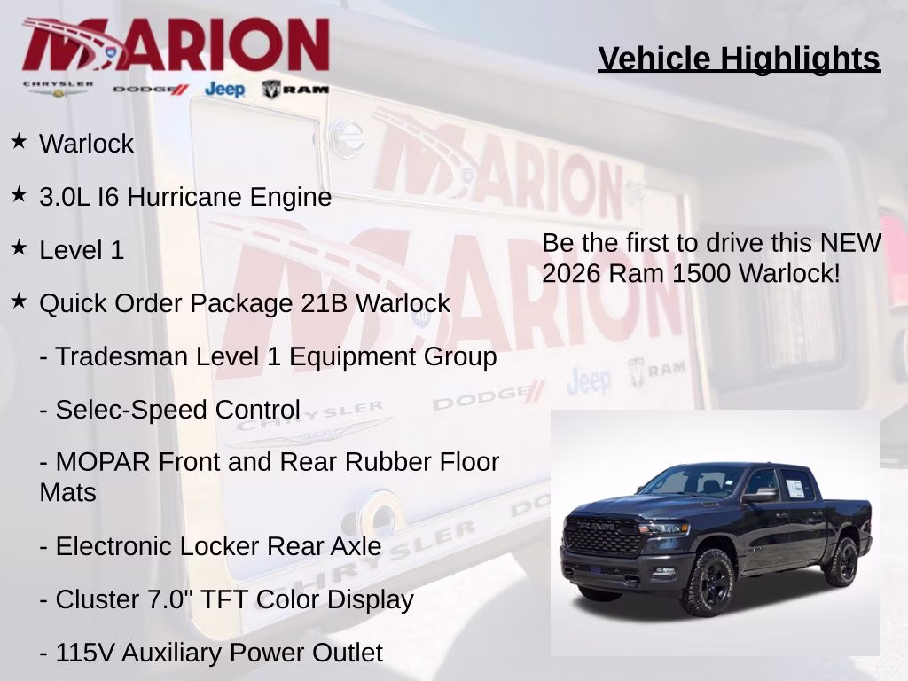2026 Forged Blue Metallic Ram 1500 Warlock 4X4 Truck