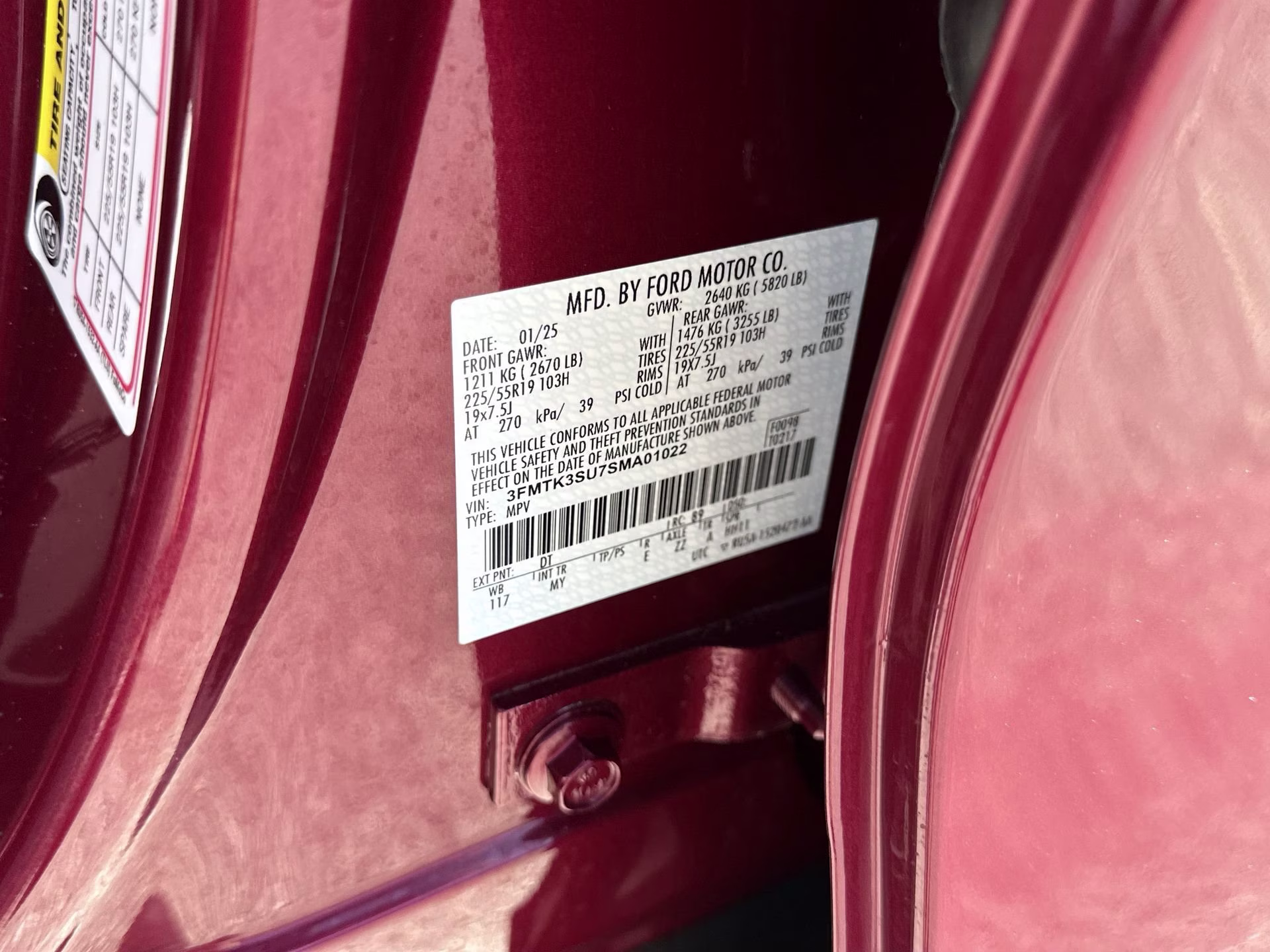 2025 Molten Magenta Metallic Tinted Clearcoat Ford Mustang Mach-E Premium AWD SUV