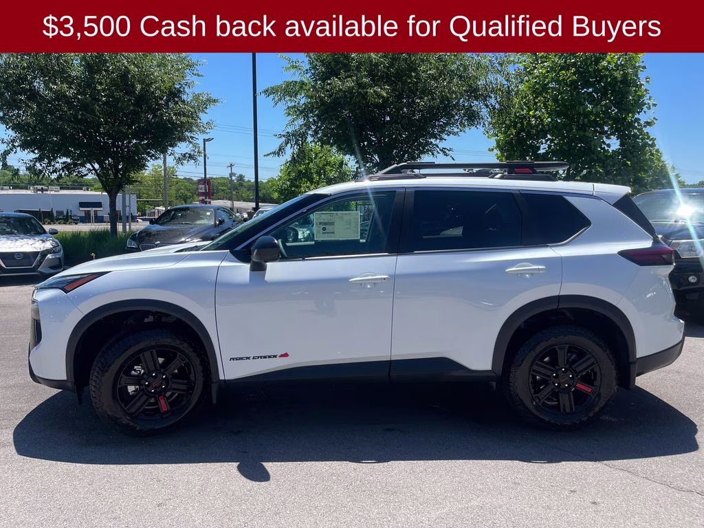 2026 Everest White Pearl Tricoat Nissan Rogue Rock Creek AWD SUV