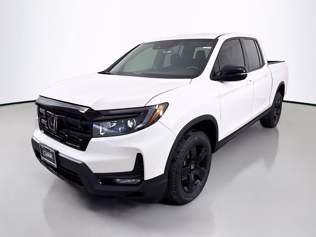 2026 Platinum White Pearl Honda Ridgeline Black Edition AWD Truck