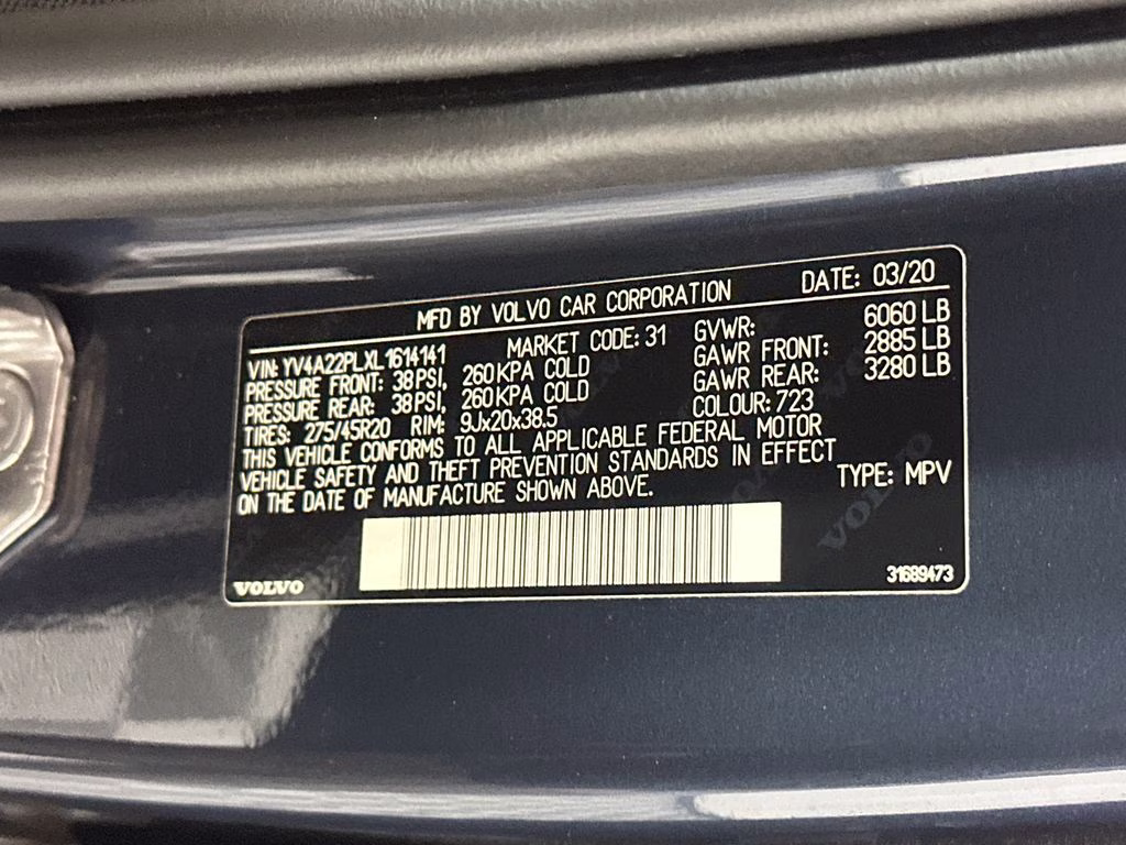 2020 Denim Blue Metallic Volvo XC90 T6 Inscription AWD SUV