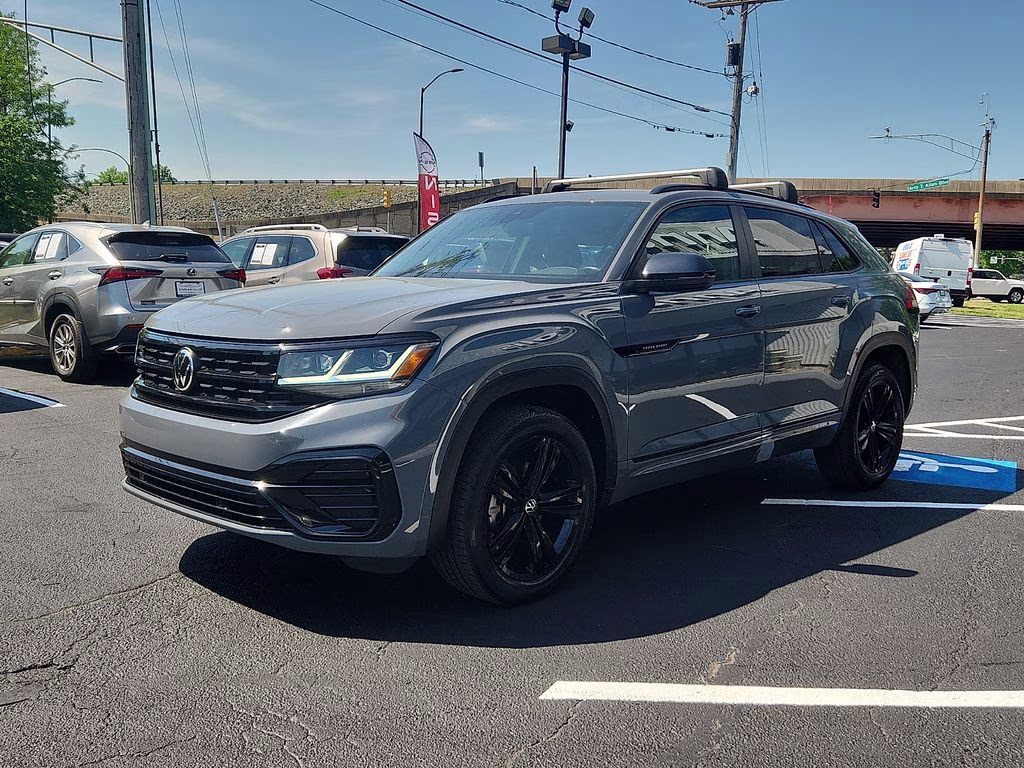 2023 Pure Gray Volkswagen Atlas Cross Sport 2.0T SEL R-Line Black AWD SUV
