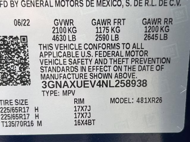 2022 Blue Glow Metallic Chevrolet Equinox LT AWD SUV