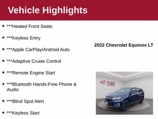 2022 Blue Glow Metallic Chevrolet Equinox LT AWD SUV