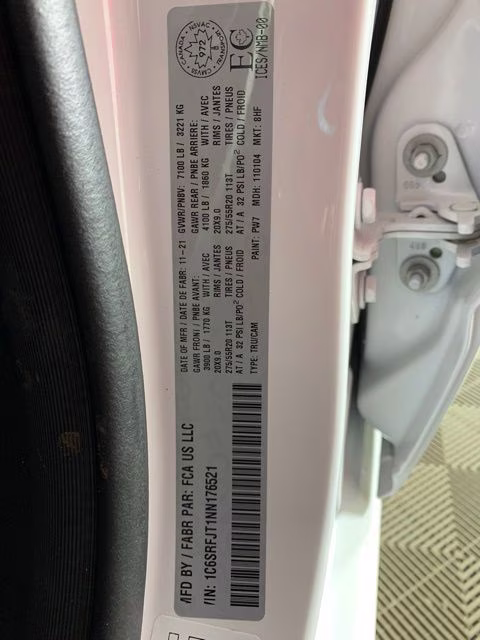 2022 Bright White Clearcoat Ram 1500 Laramie 4X4 Truck