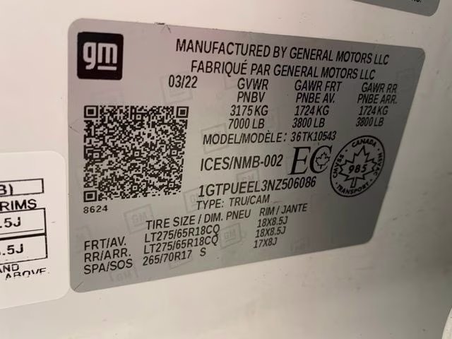 2022 Summit White GMC Sierra 1500 AT4 4X4 Truck