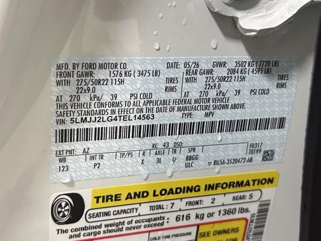 2026 Pristine White Met TC Lincoln Navigator Reserve 4X4 SUV