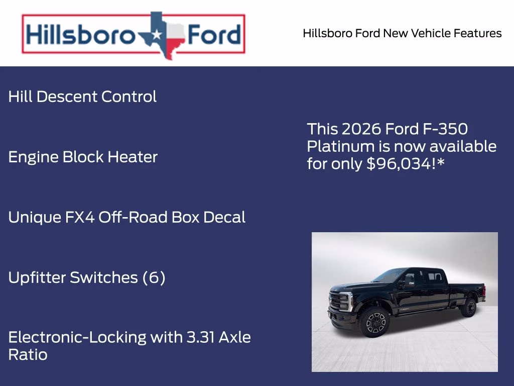 2026 Agate Black Metallic Ford Super Duty F-350 SRW Platinum 4X4 Truck