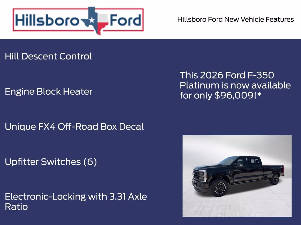 2026 Agate Black Metallic Ford Super Duty F-350 SRW Platinum 4X4 Truck