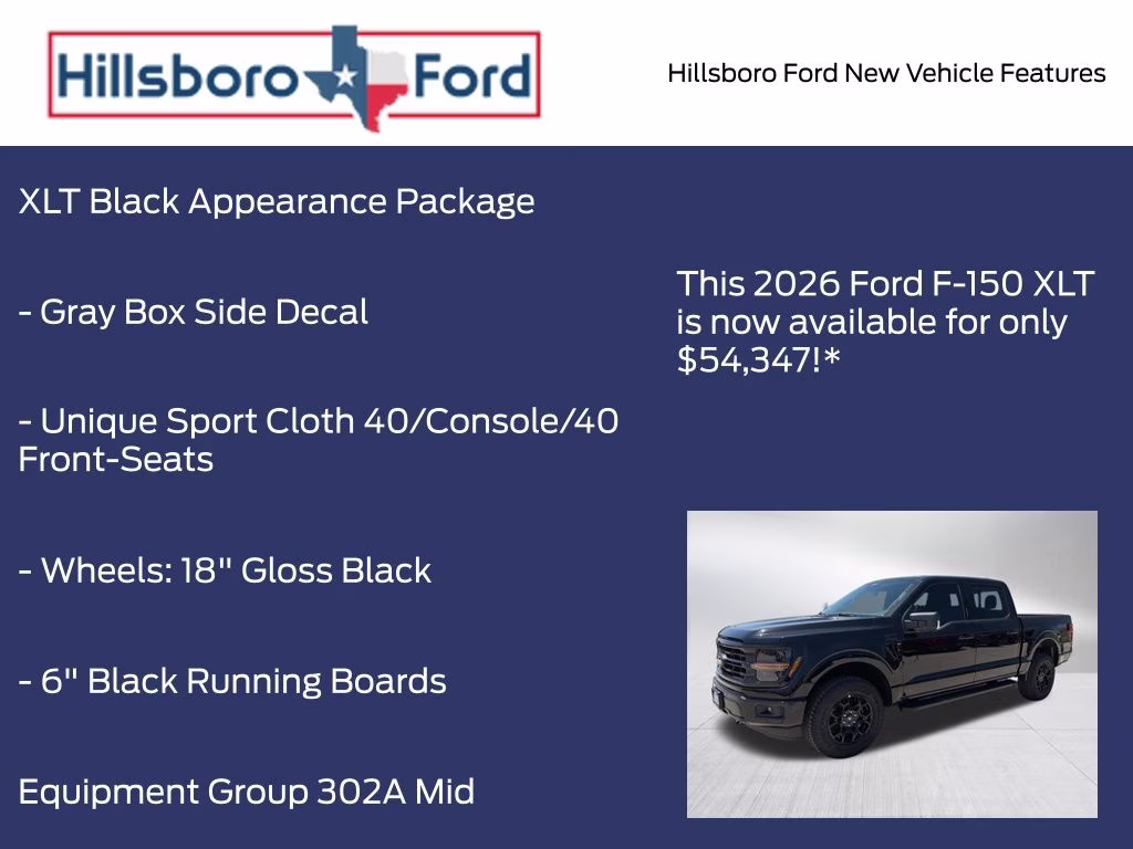 2026 Agate Black Metallic Ford F-150 XLT 4X4 Truck