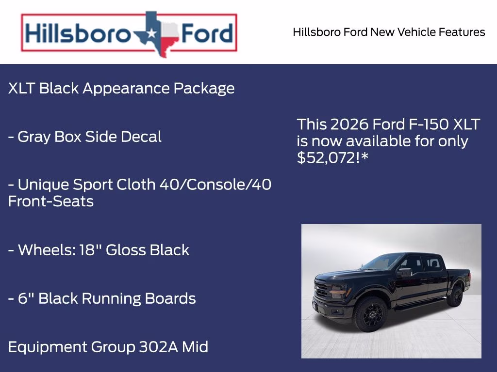 2026 Agate Black Metallic Ford F-150 XLT 4X4 Truck