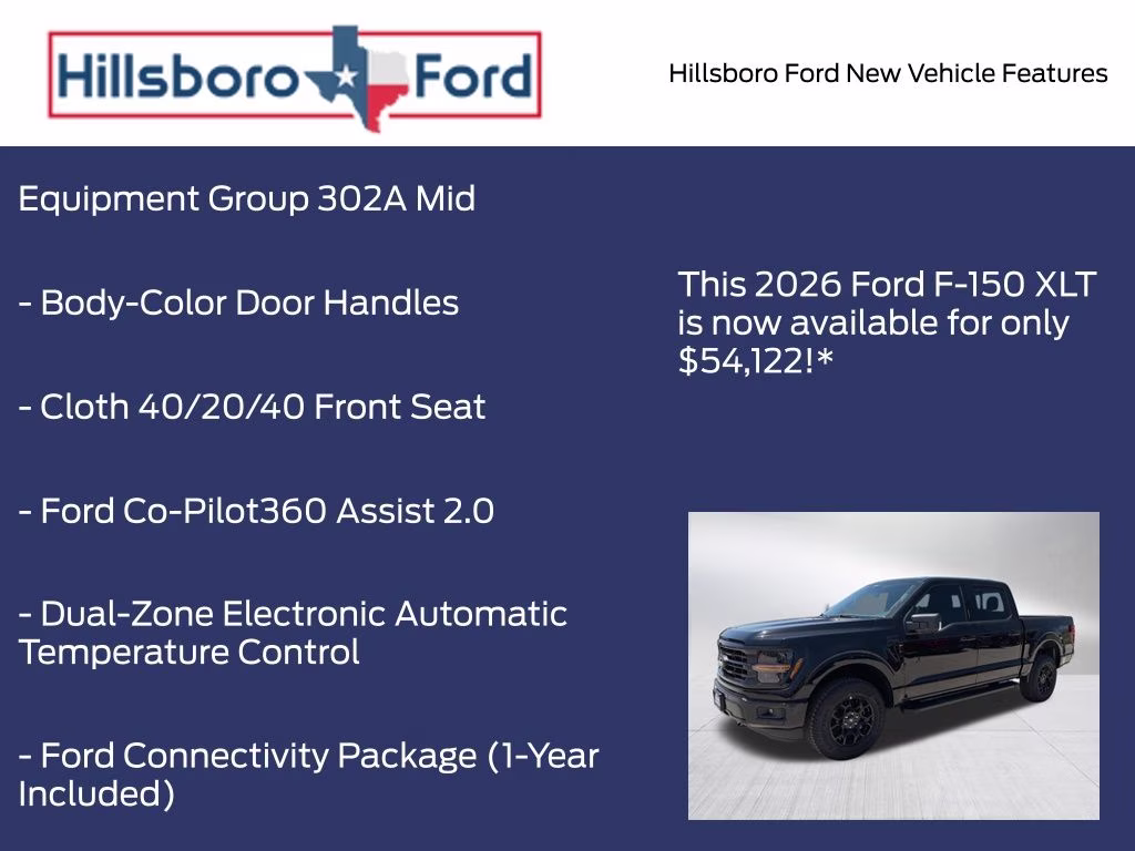 2026 Agate Black Metallic Ford F-150 XLT 4X4 Truck