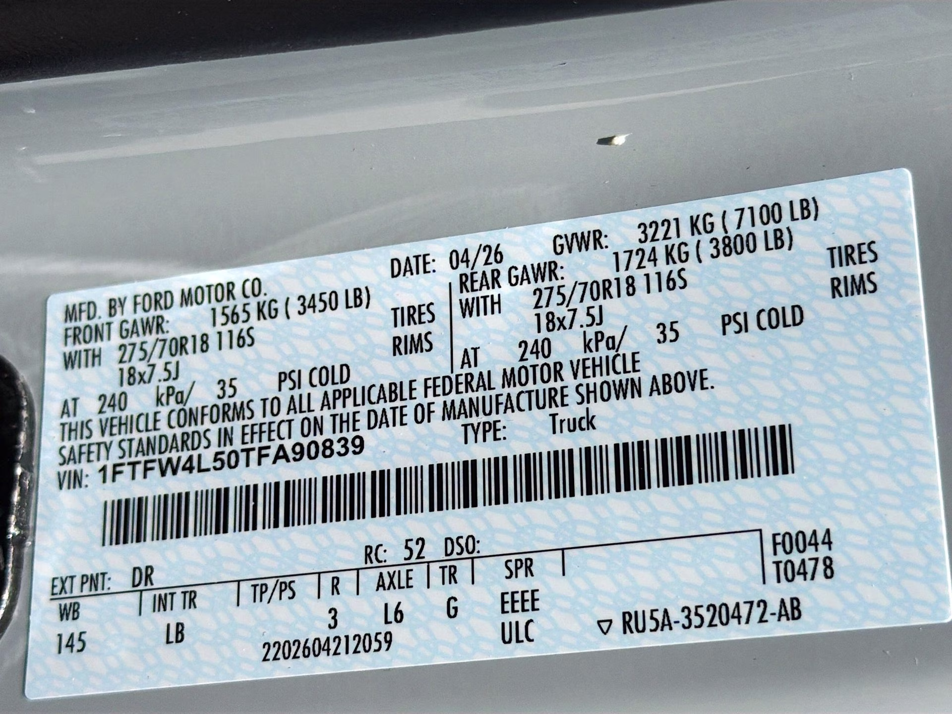 2026 Avalanche Ford F-150 Tremor 4X4 Truck