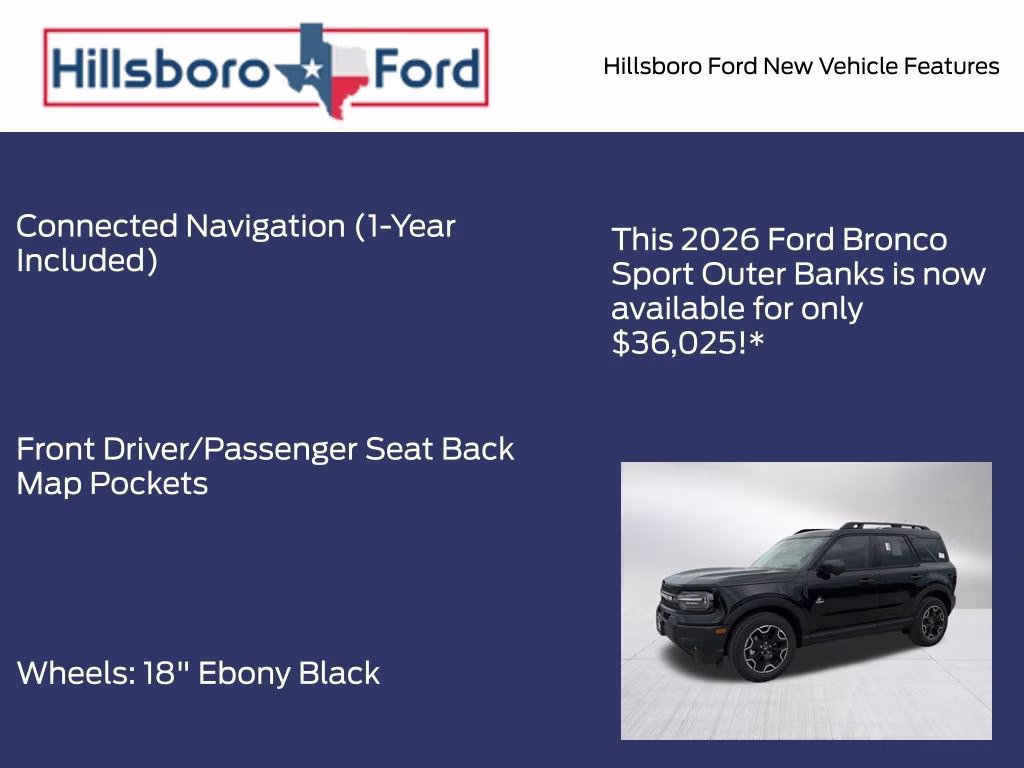 2026 Shadow Black Ford Bronco Sport Outer Banks 4X4 SUV
