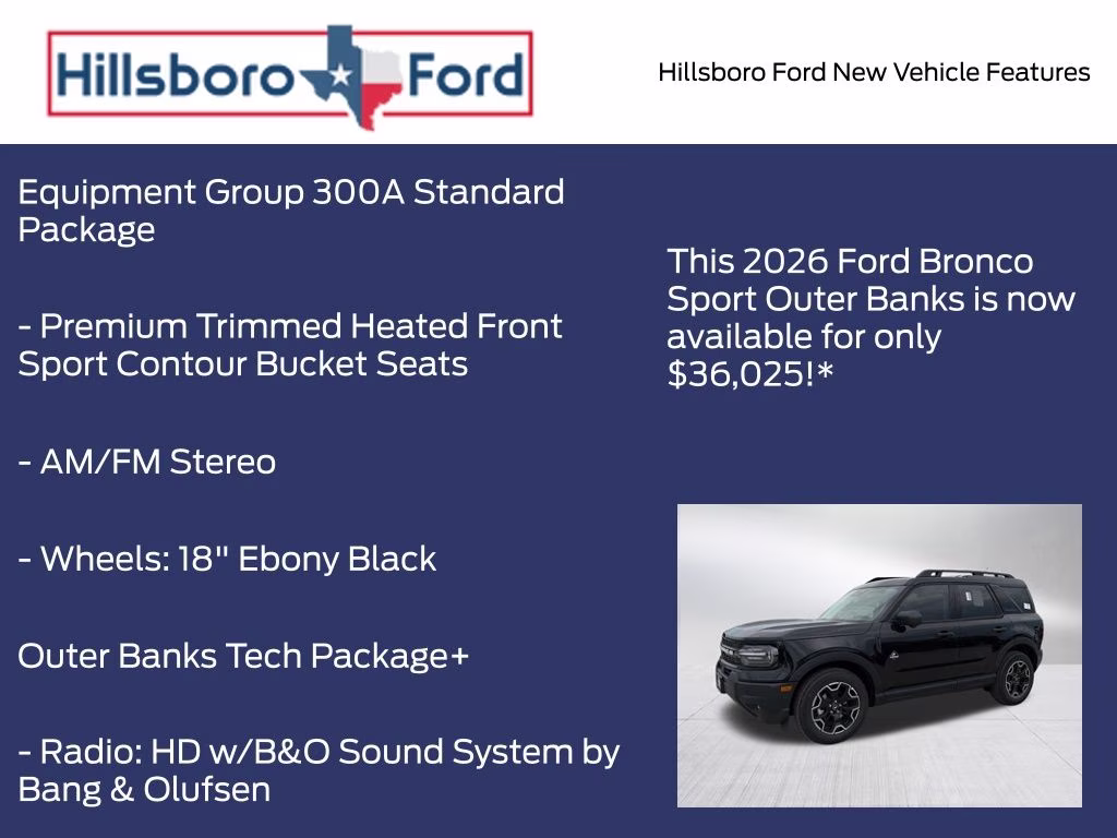 2026 Shadow Black Ford Bronco Sport Outer Banks 4X4 SUV
