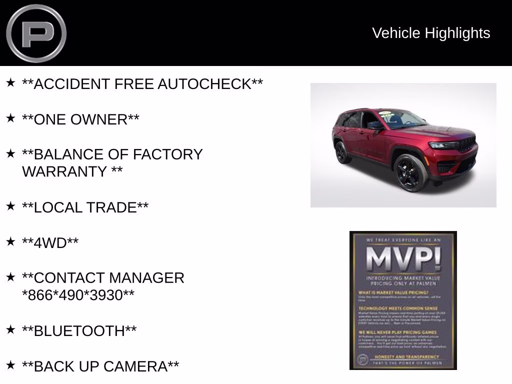 2023 Velvet Red Pearlcoat Jeep Grand Cherokee Altitude X 4X4 SUV