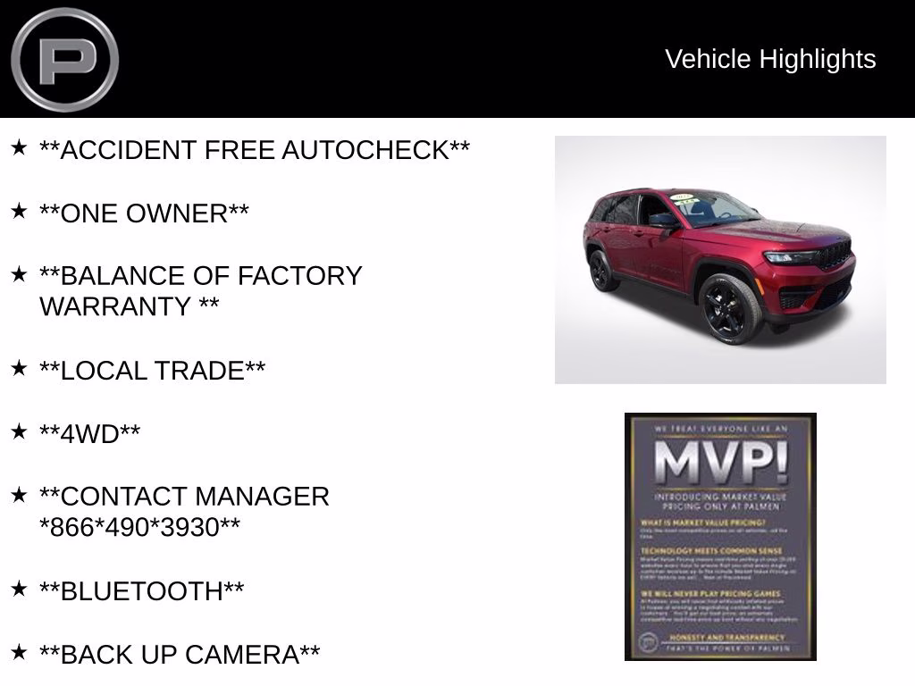 2023 Velvet Red Pearlcoat Jeep Grand Cherokee Altitude X 4X4 SUV