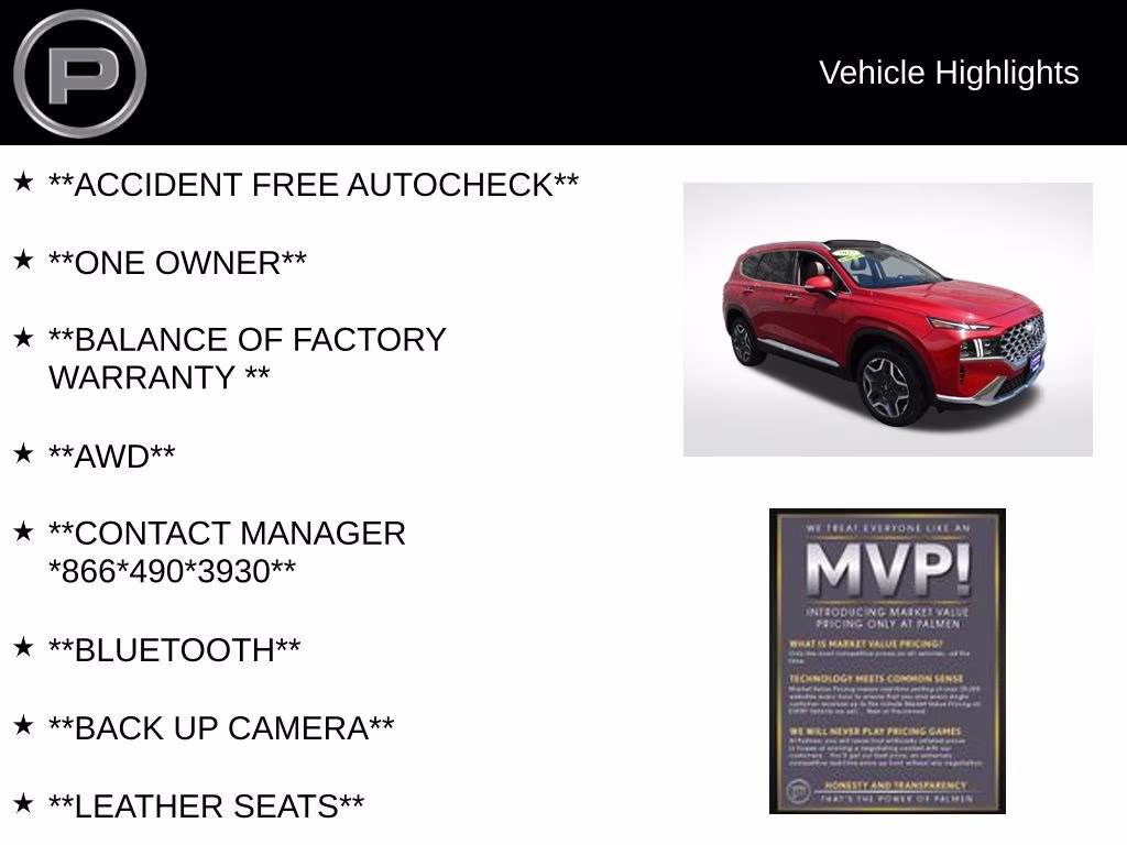 2023 Calypso Red Hyundai Santa Fe Limited AWD SUV