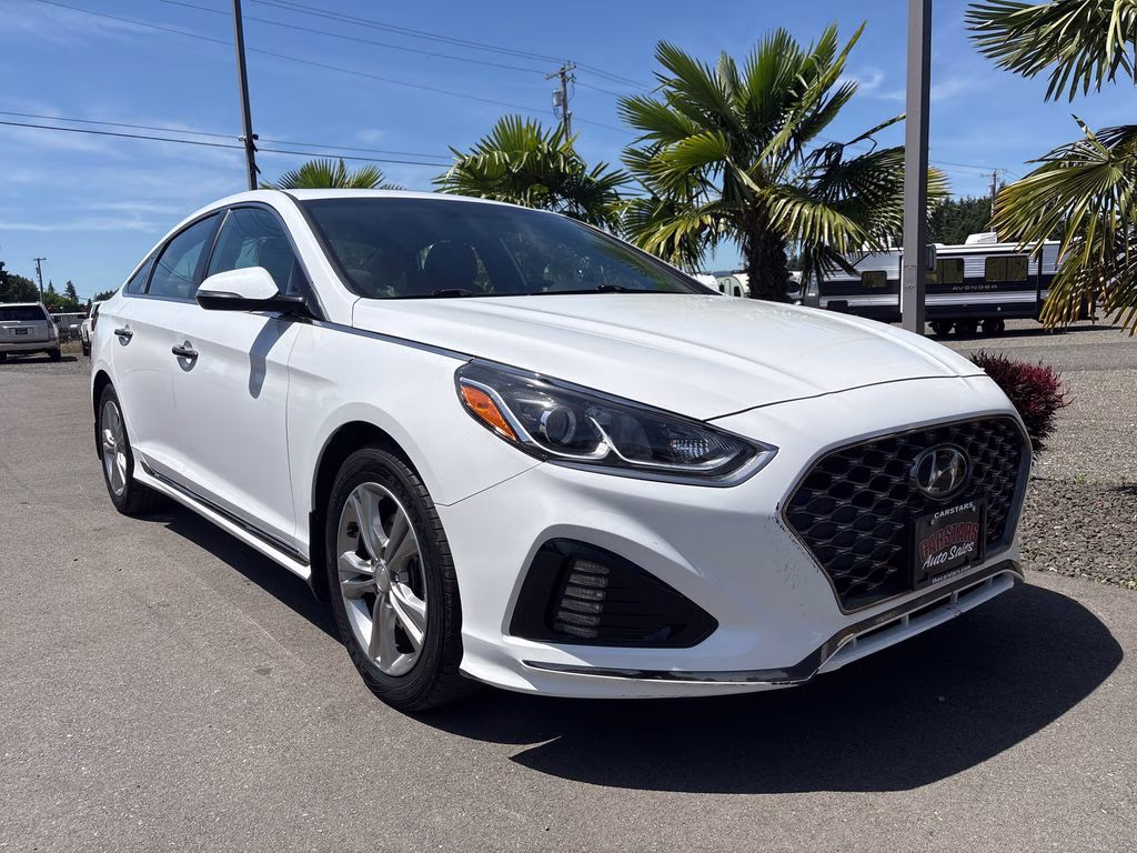 2019 Quartz White Pearl Hyundai Sonata Sport FWD Sedan