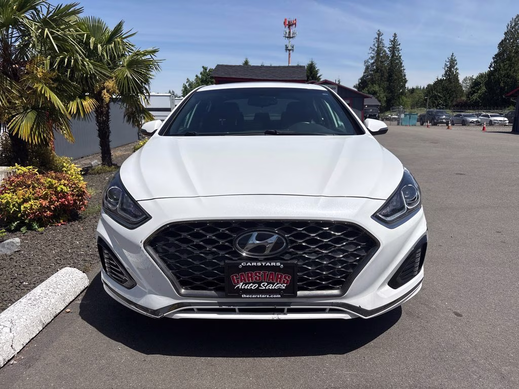 2019 Quartz White Pearl Hyundai Sonata Sport FWD Sedan