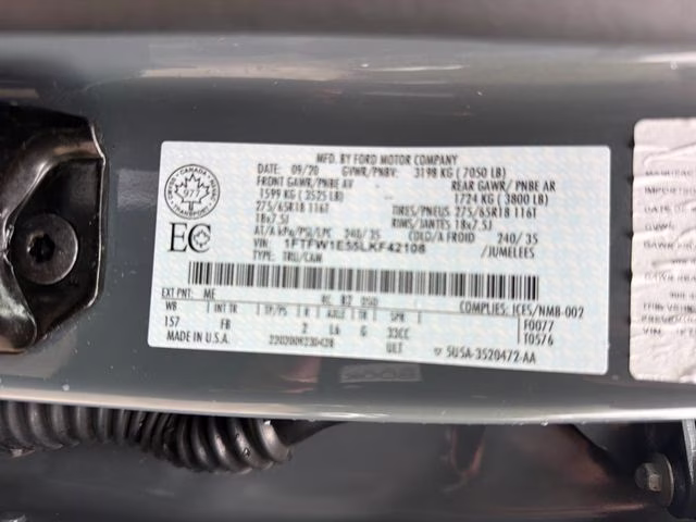 2020 Gray Ford F-150 Lariat 4X4 Truck