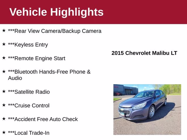 2015 Atlantis Blue Metallic Chevrolet Malibu LT FWD Sedan